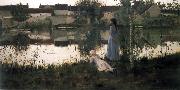 William Stott of Oldham The Ferry France oil painting artist